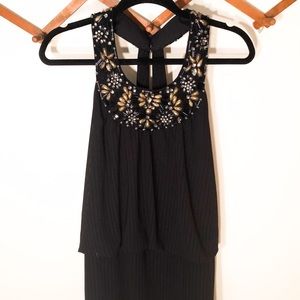 Watch Video! Mikael Aghal Gown Black Beaded Halter